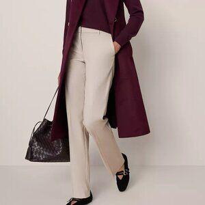 Ann Taylor Classic Mid Rise "The Straight" Leg Pant/Trouser in Flax/Beige - NWT